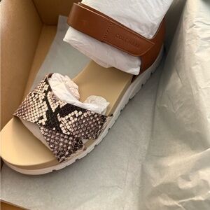 Cole Haan Snakeskin and Brown Sandals